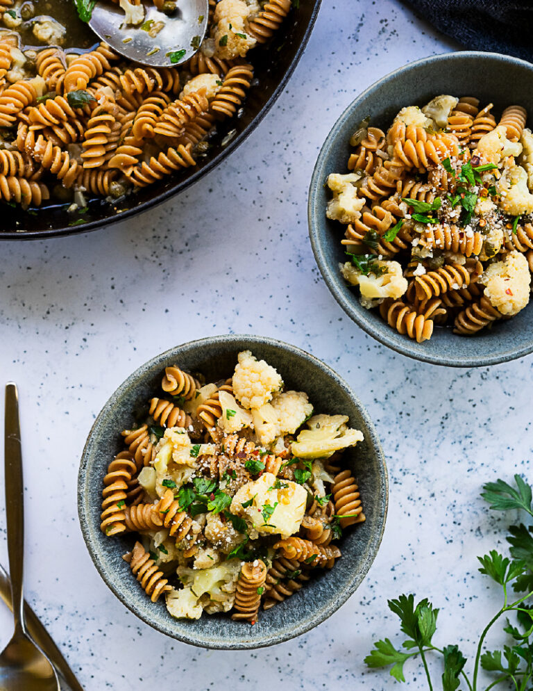 One-Pot Cauliflower Piccata Pasta