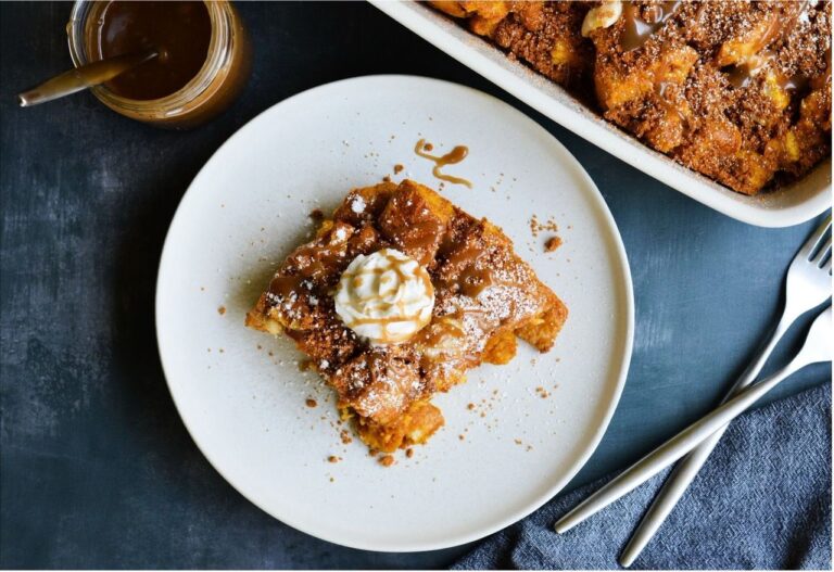 Stuffed Pumpkin Pie French Toast Casserole