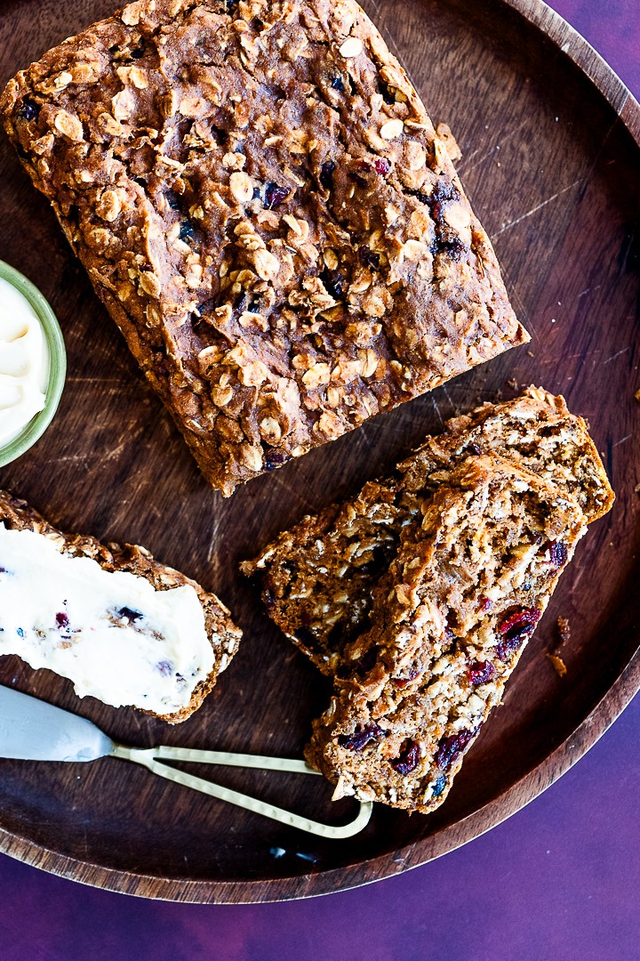 Pumpkin Cranberry Oatmeal Bread