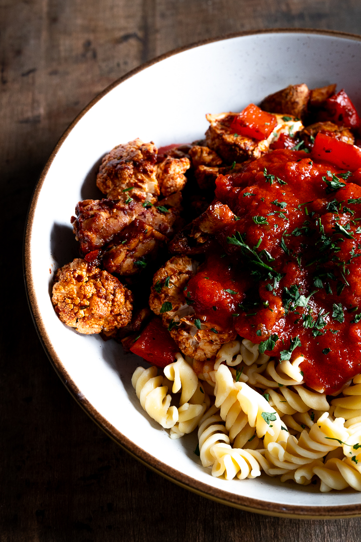 Vegan Sheet Pan Balsamic Tempeh and Vegetables Recipe